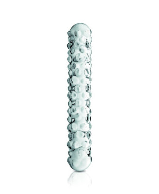 Gode en verre transparent perlé  n°6 Glossy 